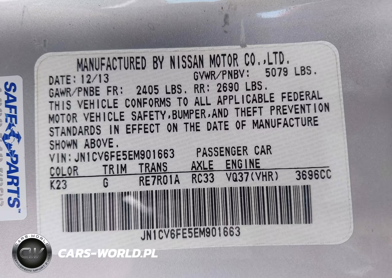 2014 Infiniti Q60 VIN:JN1CV6FE5EM901663 - 9