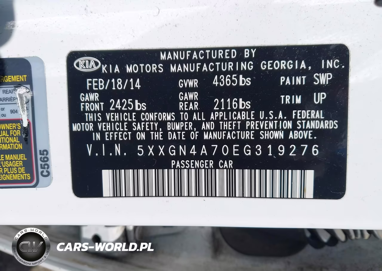 2014 Kia Optima Ex VIN:5XXGN4A70EG319276 - 9