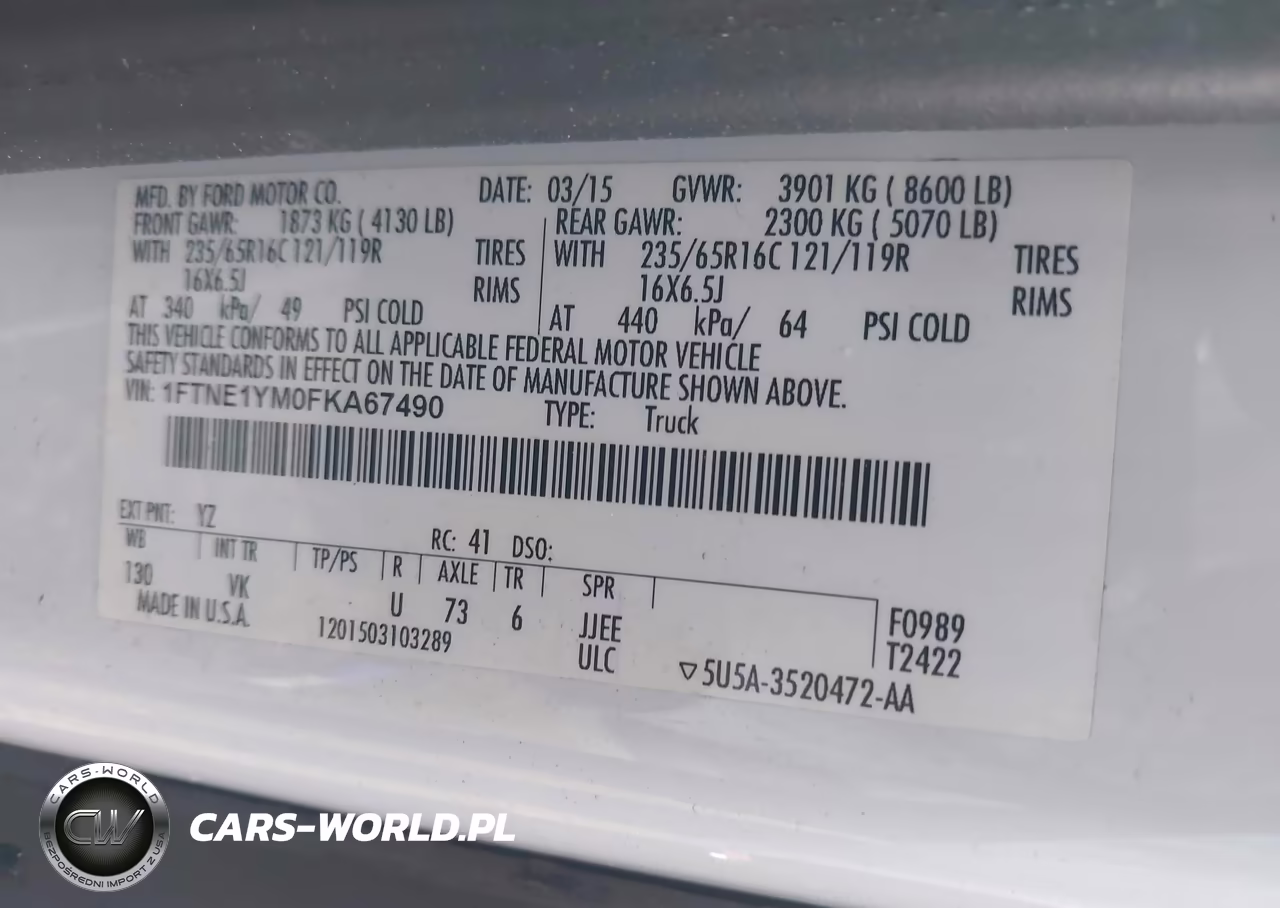 2015 Ford Transit-150 VIN:1FTNE1YM0FKA67490 - 9