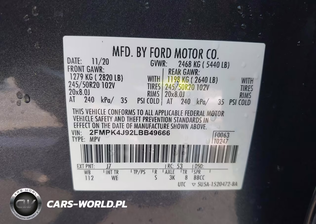 2020 Ford Edge St Line VIN:2FMPK4J92LBB49666 - 9