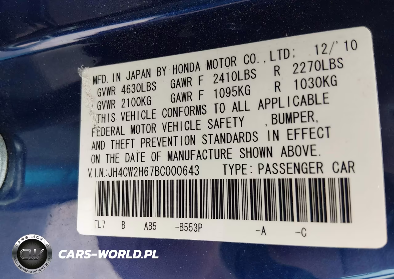 2011 Acura Tsx 2.4 VIN:JH4CW2H67BC000643 - 9