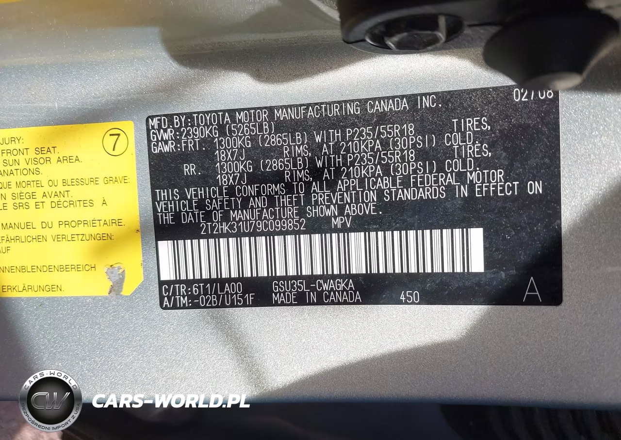 2009 Lexus Rx 350 VIN:2T2HK31U79C099852 - 9