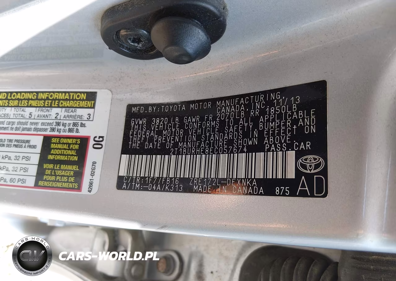 2014 Toyota Corolla Le VIN:2T1BURHE8EC057674 - 9