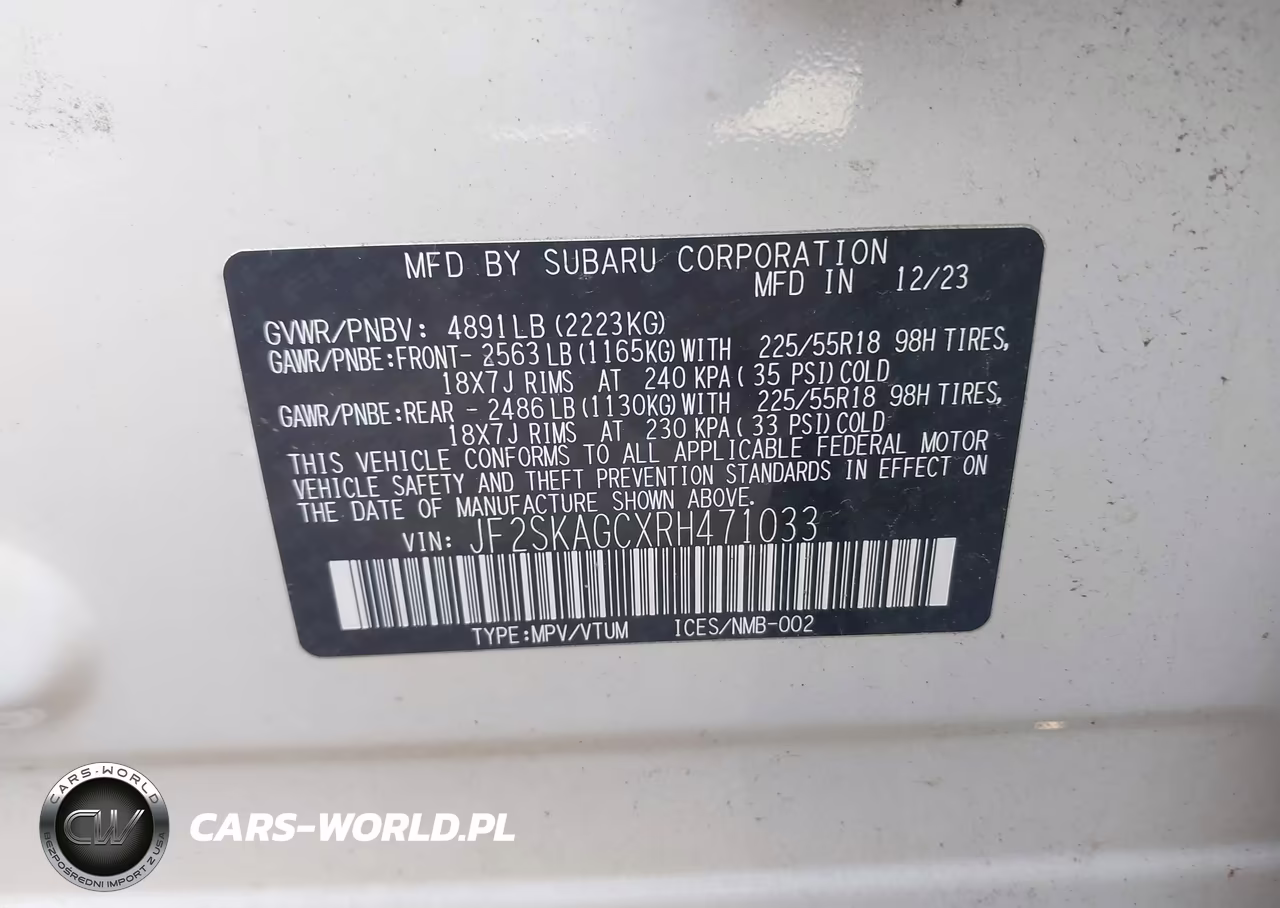 2024 Subaru Forester Sport VIN:JF2SKAGCXRH471033 - 9