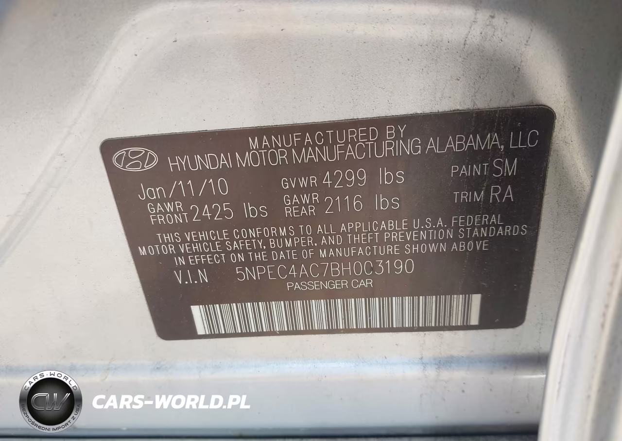 2011 Hyundai Sonata Se VIN:5NPEC4AC7BH003190 - 9