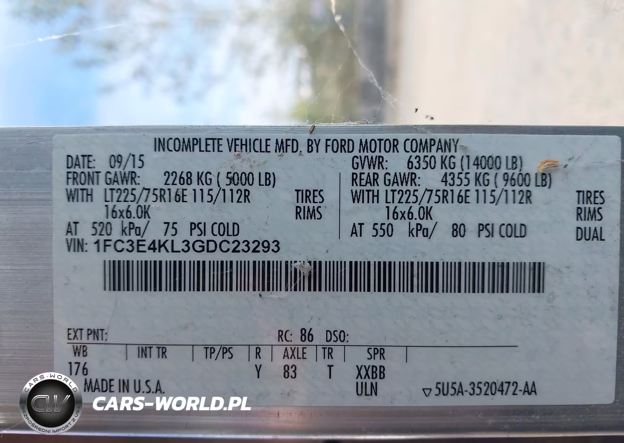 2016 Ford E-450 Stripped VIN:1FC3E4KL3GDC23293 - 8