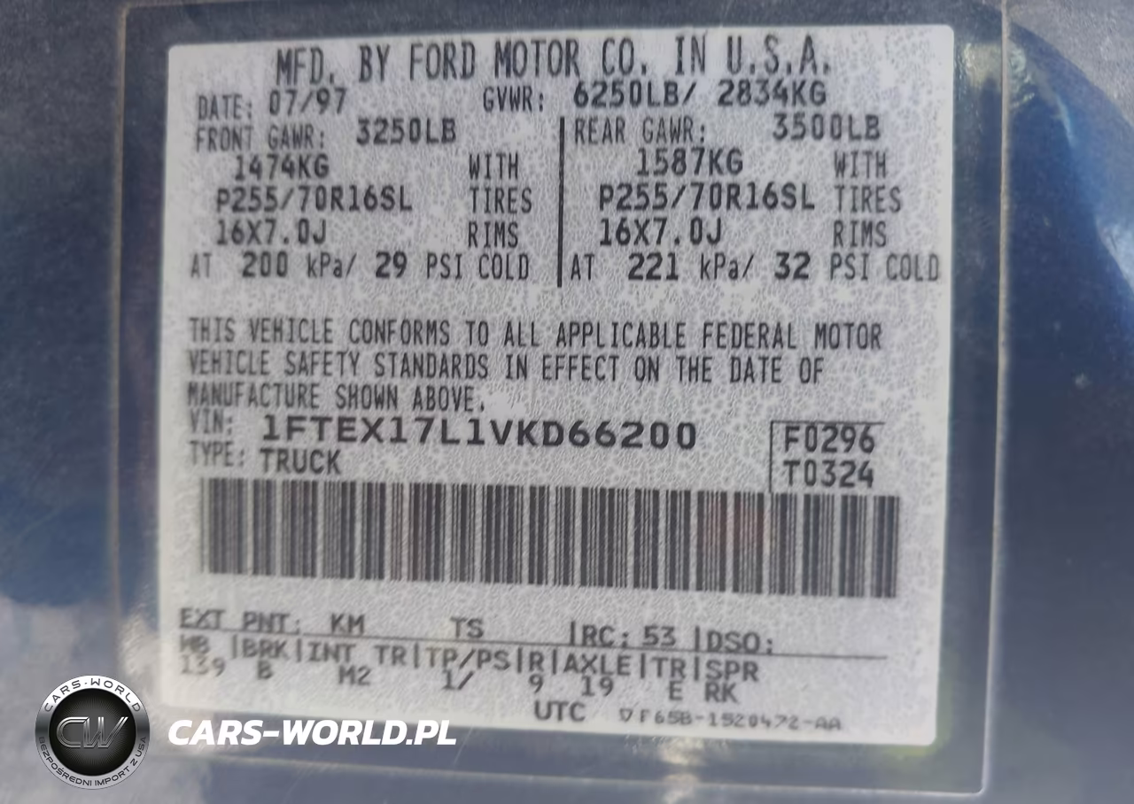 1997 Ford F-150 Lariat-Xl-Xlt VIN:1FTEX17L1VKD66200 - 9