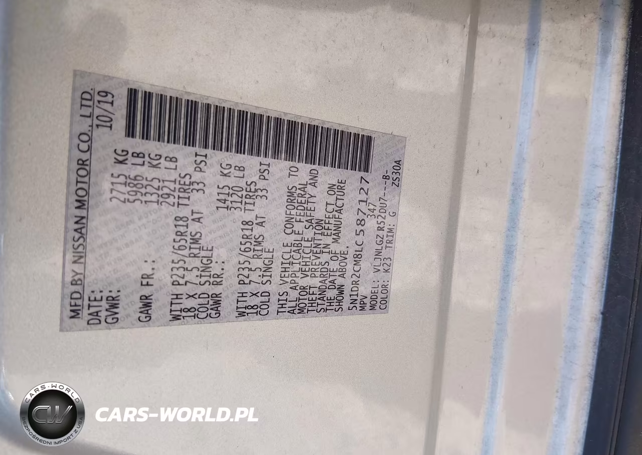 2020 Nissan Pathfinder Sl 4Wd VIN:5N1DR2CM8LC587127 - 9