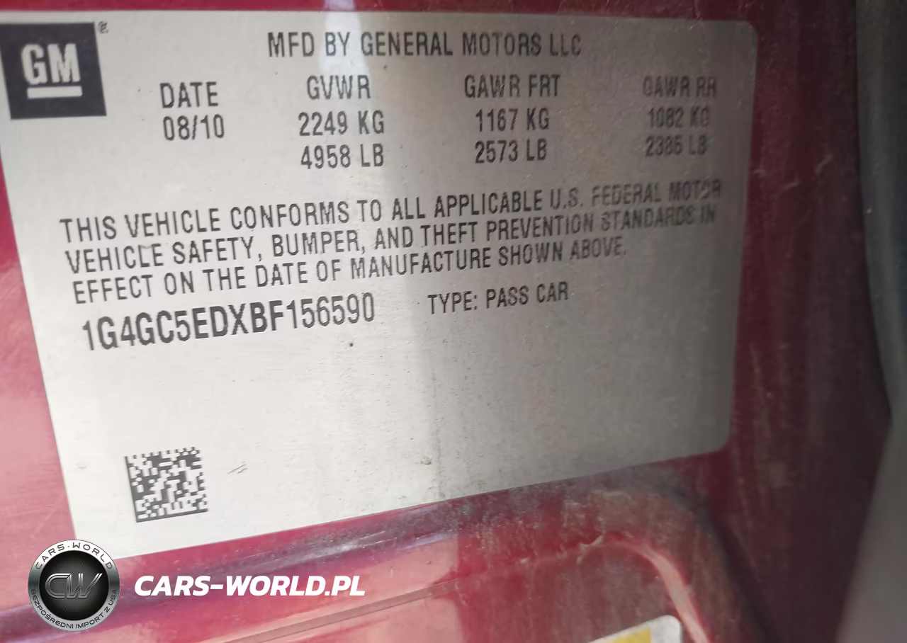 2011 Buick Lacrosse Cxl VIN:1G4GC5EDXBF156590 - 9