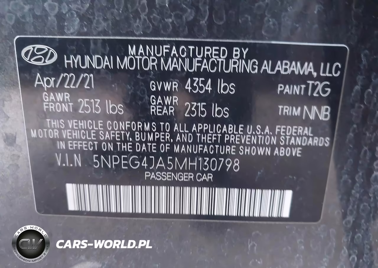 2021 Hyundai Sonata Se VIN:5NPEG4JA5MH130798 - 9