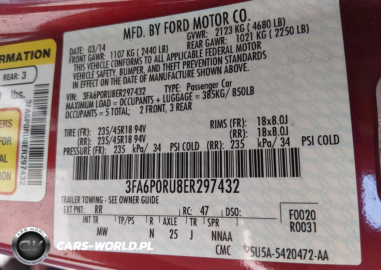2014 Ford Fusion Hybrid Titanium VIN:3FA6P0RU8ER297432 - 9