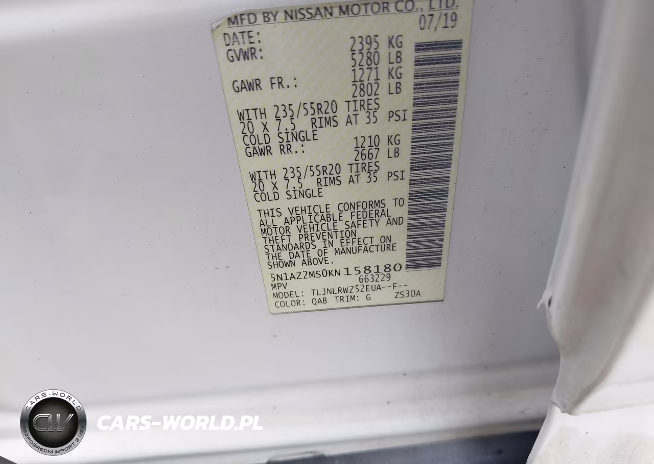 2019 Nissan Murano Sl VIN:5N1AZ2MS0KN158180 - 9