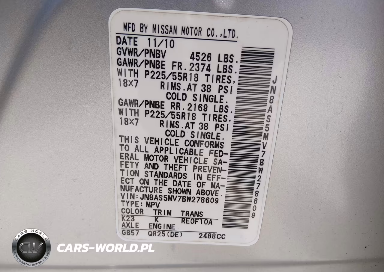 2011 Nissan Rogue Sv VIN:JN8AS5MV7BW278609 - 9
