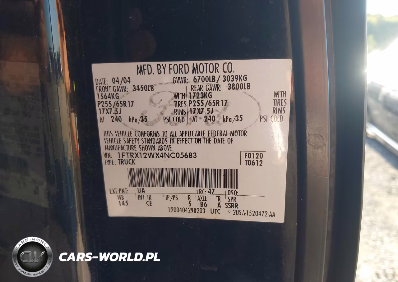 2004 Ford F-150 Stx-Xl-Xlt VIN:1FTRX12WX4NC05683 - 9