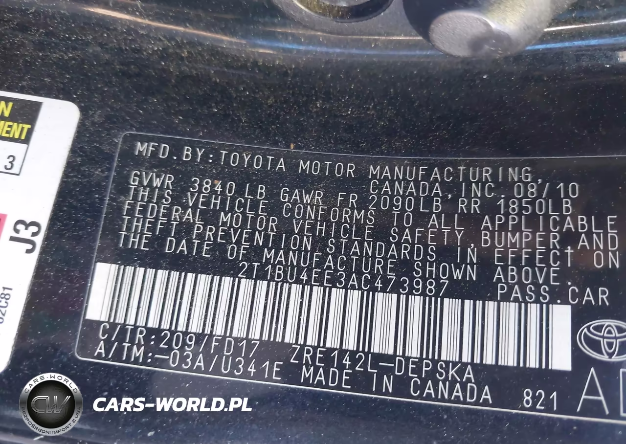 2010 Toyota Corolla S VIN:2T1BU4EE3AC473987 - 9