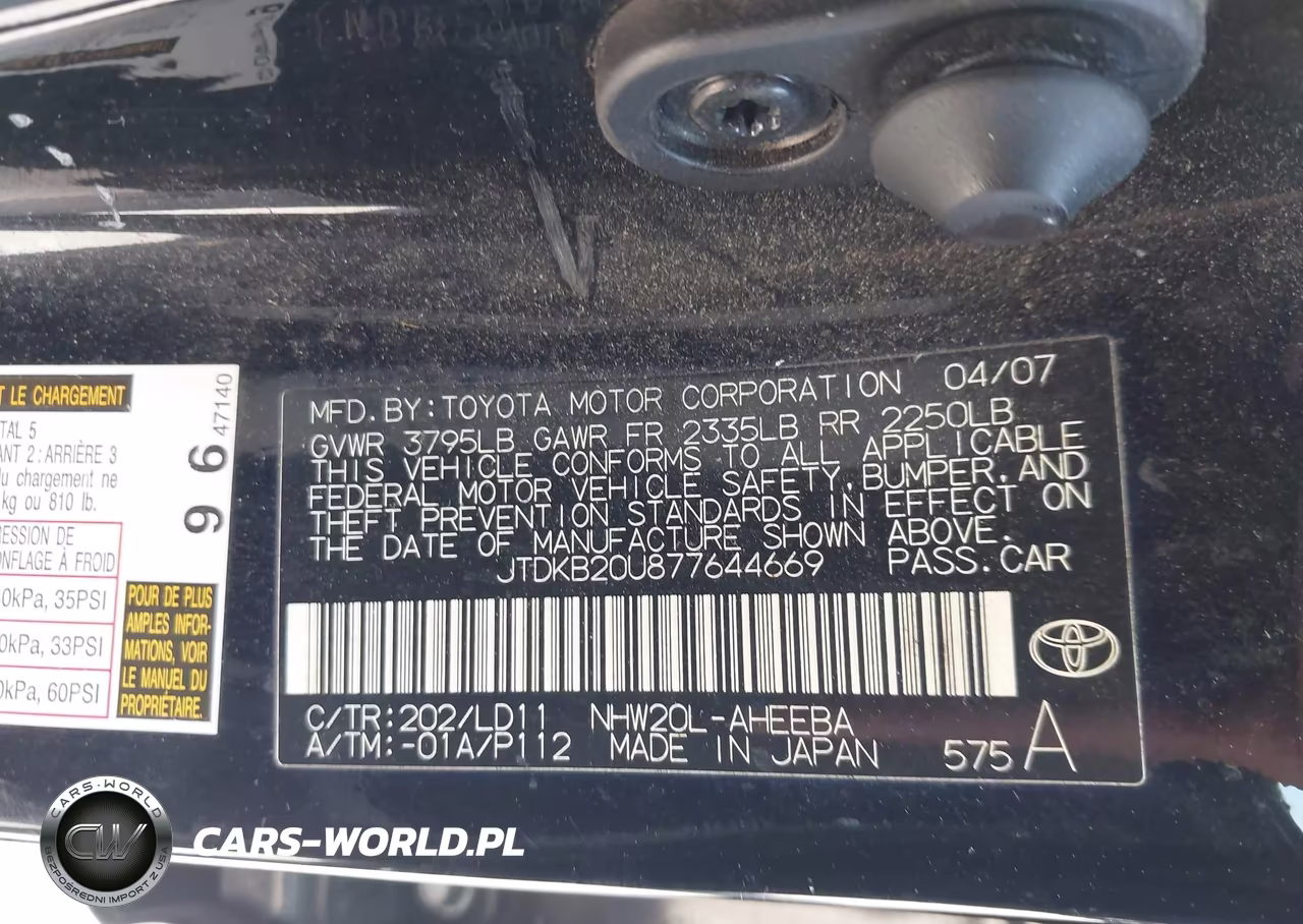 2007 Toyota Prius Touring VIN:JTDKB20U877644669 - 9