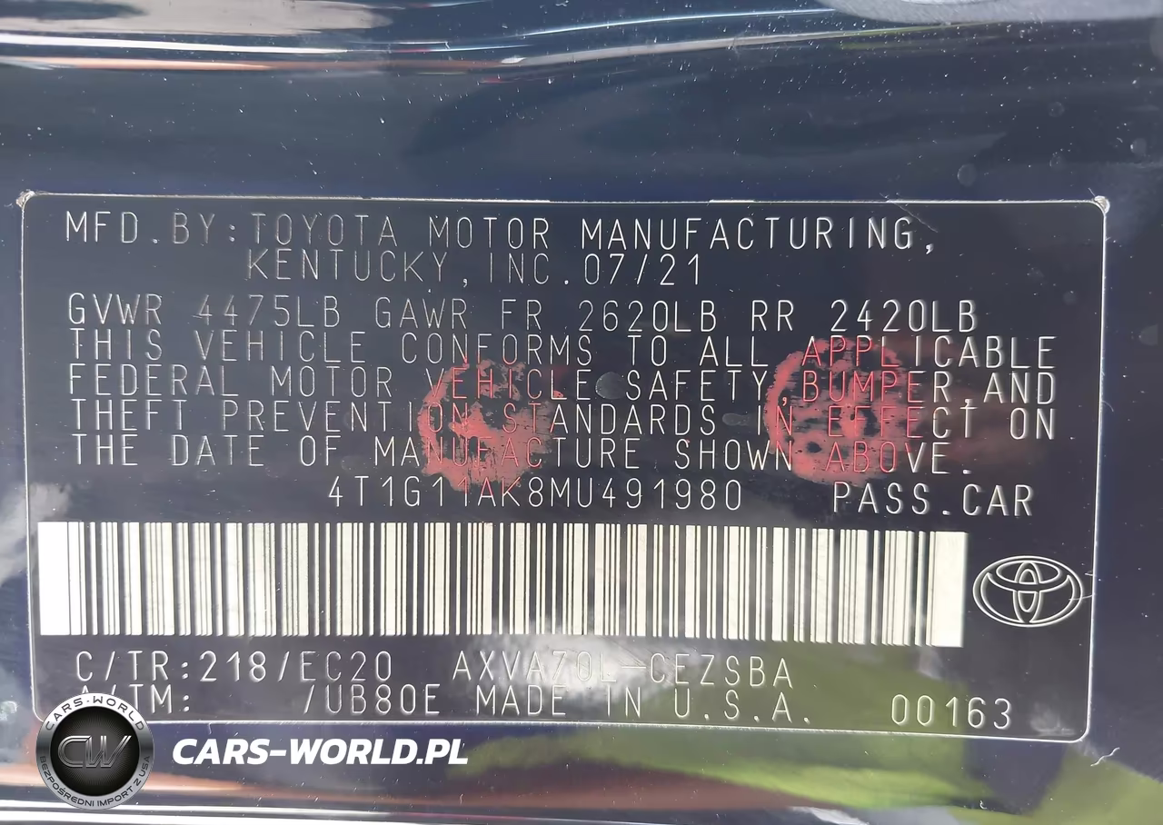 2021 Toyota Camry Se Nightshade Edition VIN:4T1G11AK8MU491980 - 9