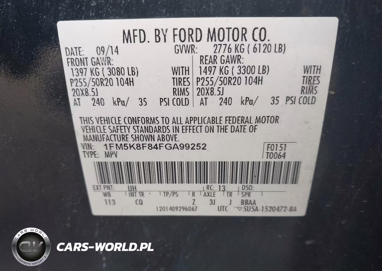 2015 Ford Explorer Limited VIN:1FM5K8F84FGA99252 - 9