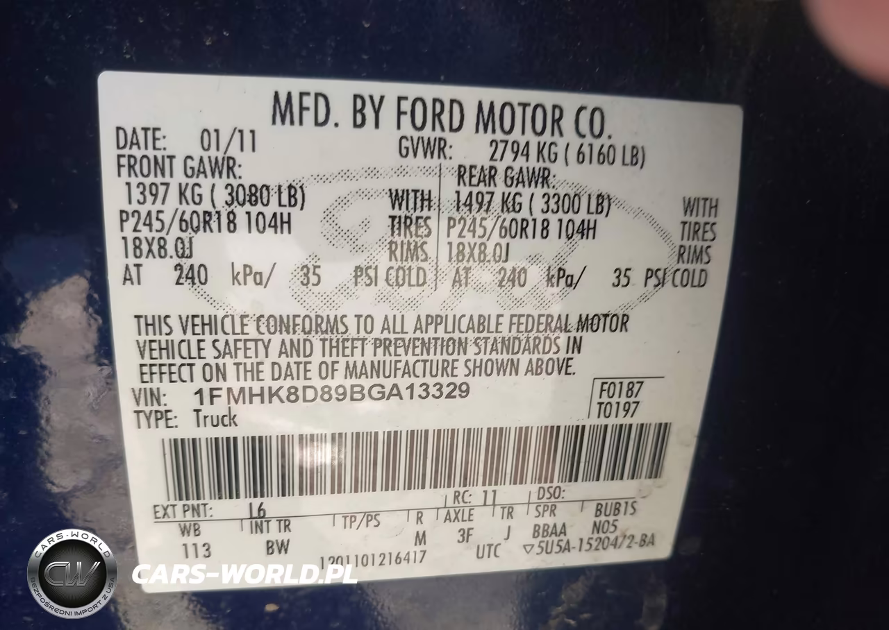 2011 Ford Explorer Xlt VIN:1FMHK8D89BGA13329 - 9