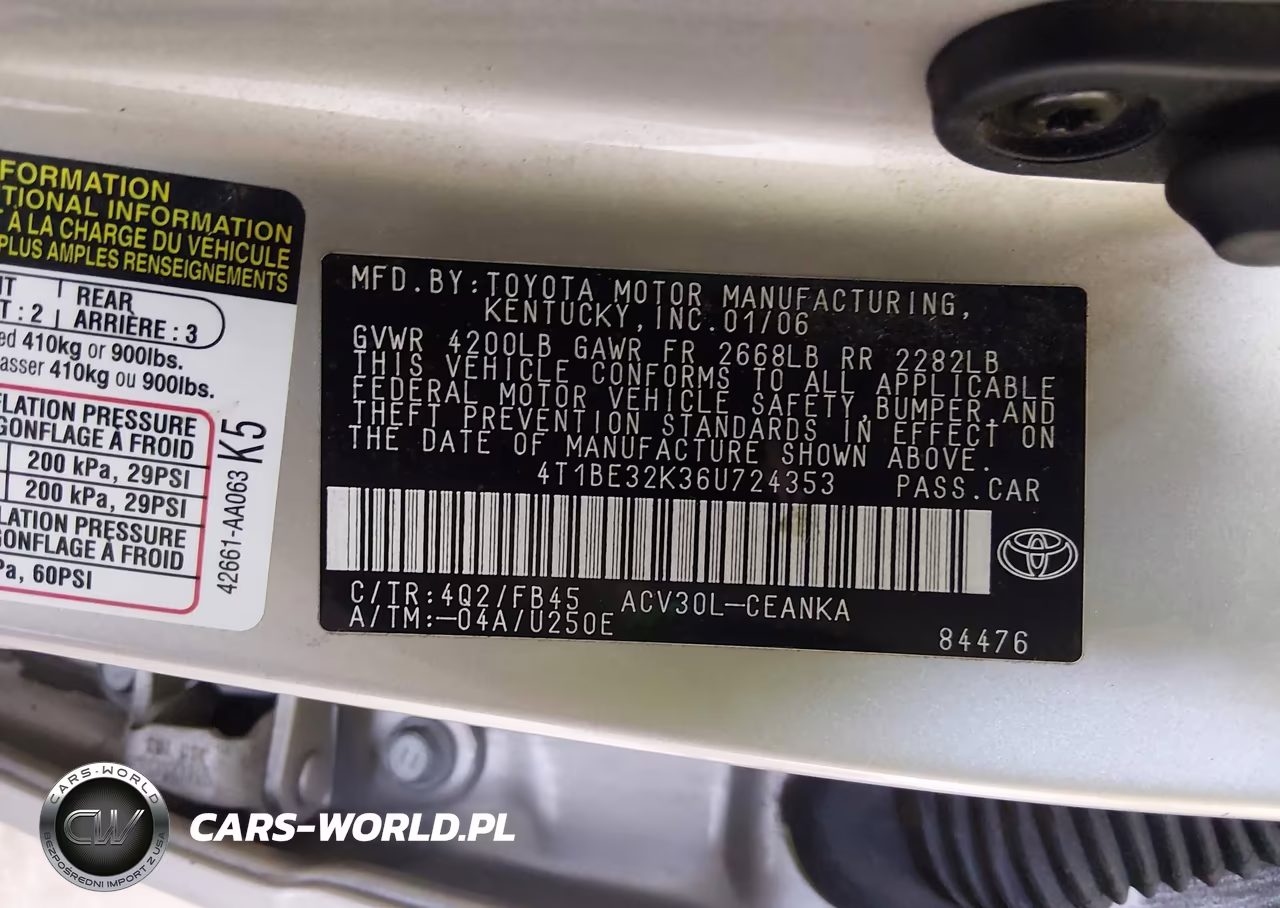 2006 Toyota Camry Std VIN:4T1BE32K36U724353 - 9