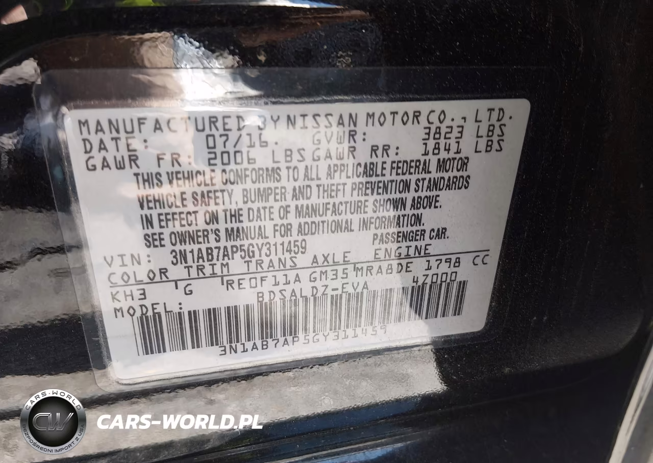 2016 Nissan Sentra Sv VIN:3N1AB7AP5GY311459 - 9