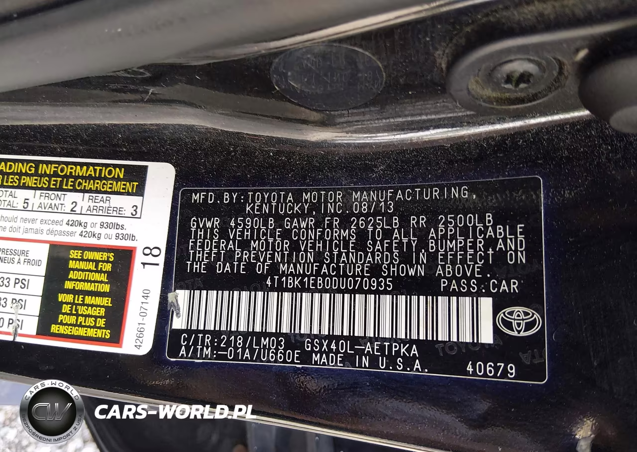 2013 Toyota Avalon Limited VIN:4T1BK1EB0DU070935 - 9