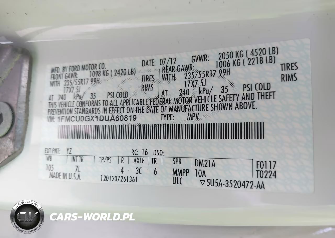 2013 Ford Escape Se VIN:1FMCU0GX1DUA60819 - 9