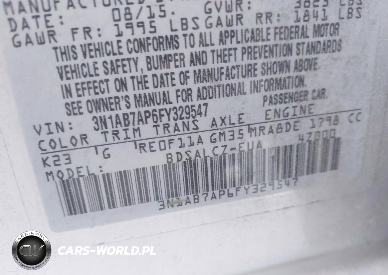 2015 Nissan Sentra S VIN:3N1AB7AP6FY329547 - 9