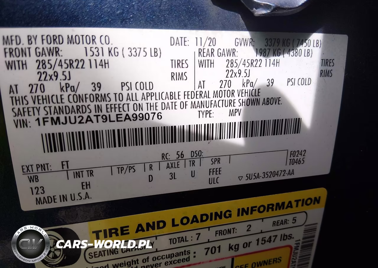 2020 Ford Expedition Limited VIN:1FMJU2AT9LEA99076 - 9