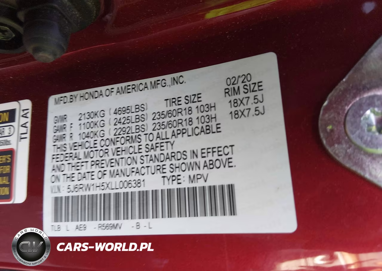 2020 Honda Cr-V 2Wd Ex VIN:5J6RW1H5XLL006381 - 9