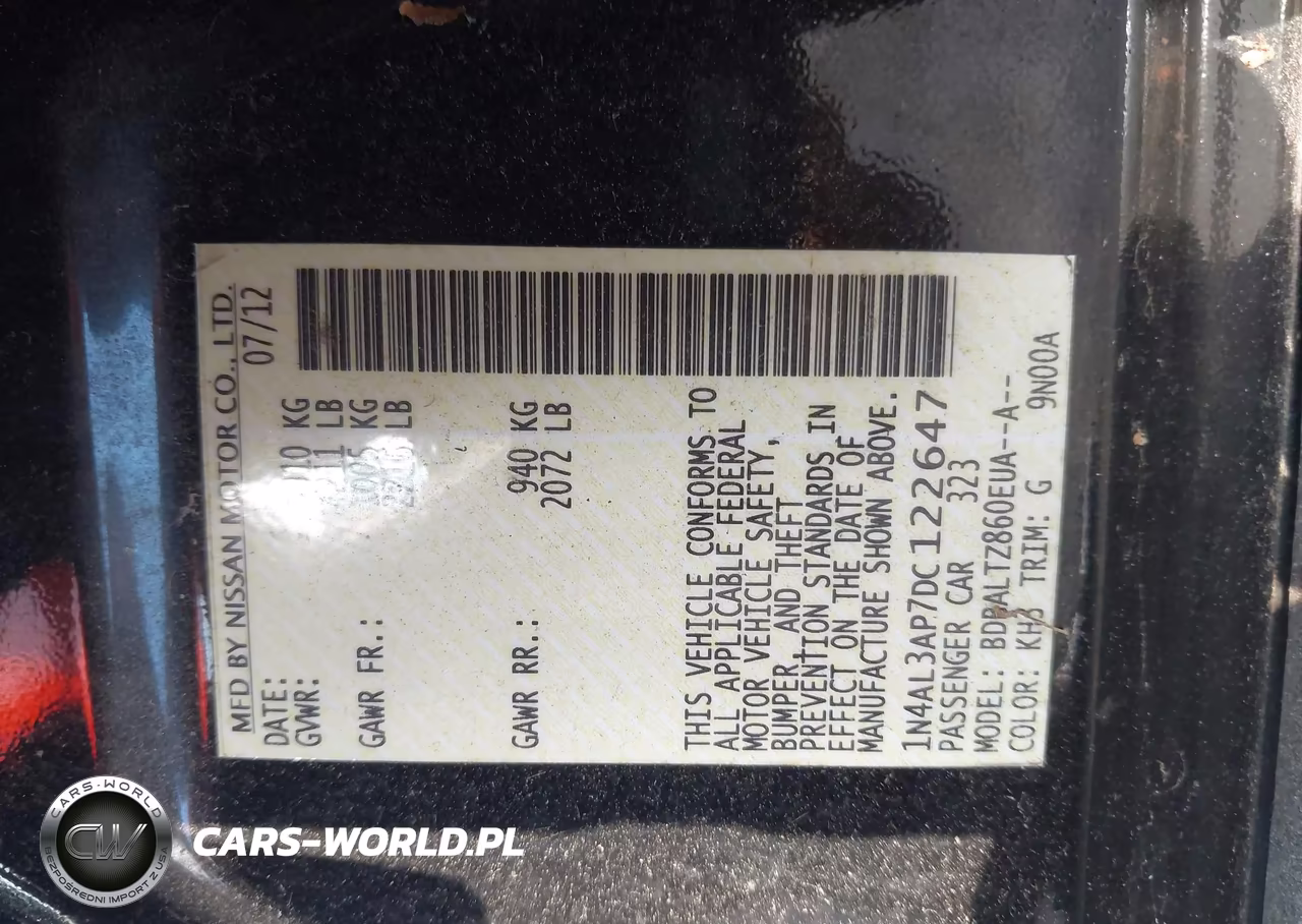 2013 Nissan Altima 2.5 Sv VIN:1N4AL3AP7DC122647 - 9