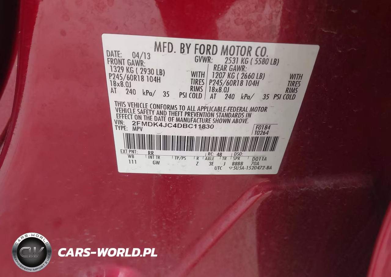 2013 Ford Edge Sel VIN:2FMDK4JC4DBC11830 - 9