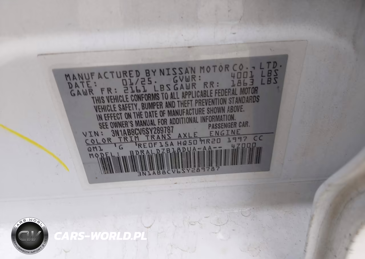 2025 Nissan Sentra Sv VIN:3N1AB8CV6SY289787 - 9
