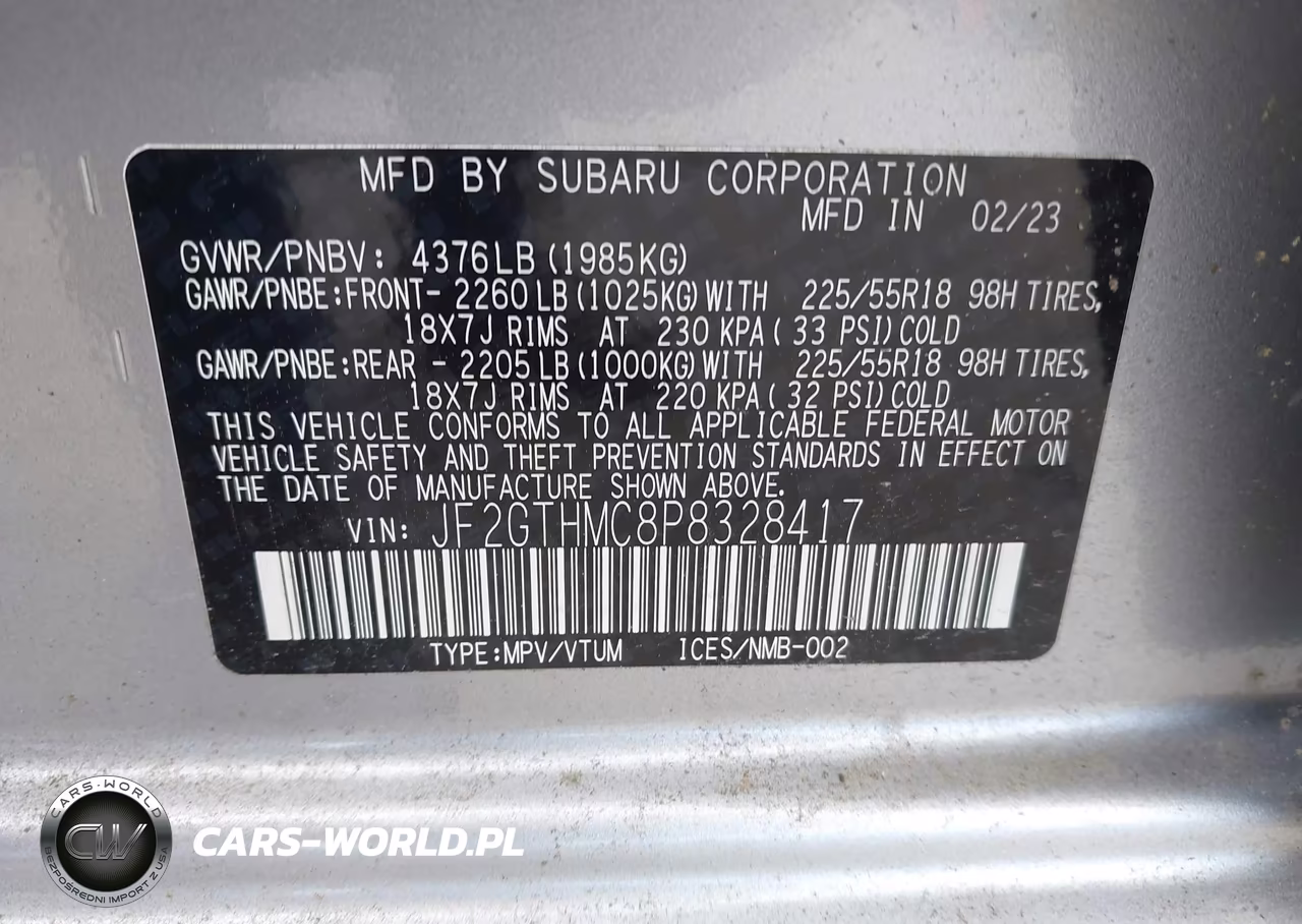 2023 Subaru Crosstrek Limited VIN:JF2GTHMC8P8328417 - 9