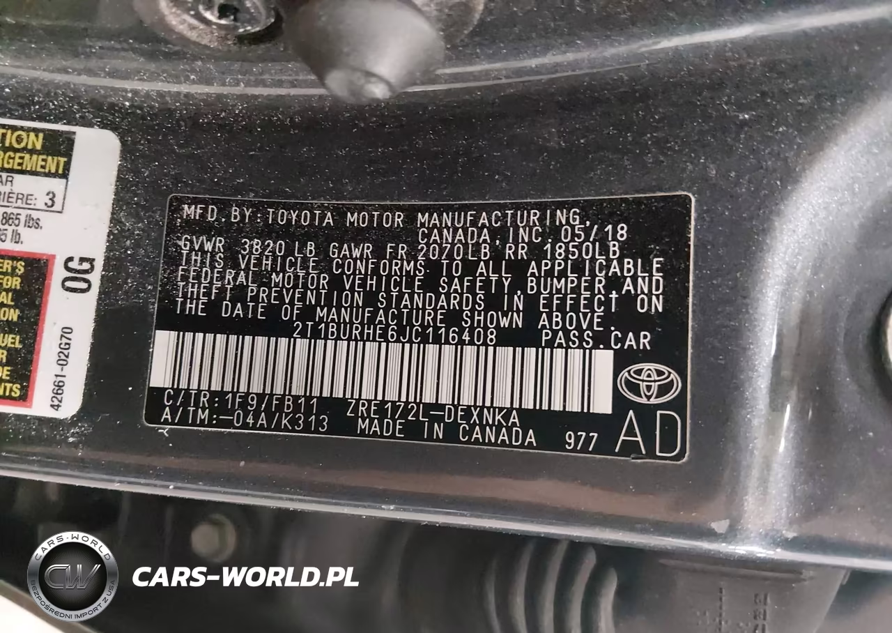 2018 Toyota Corolla Le VIN:2T1BURHE6JC116408 - 9