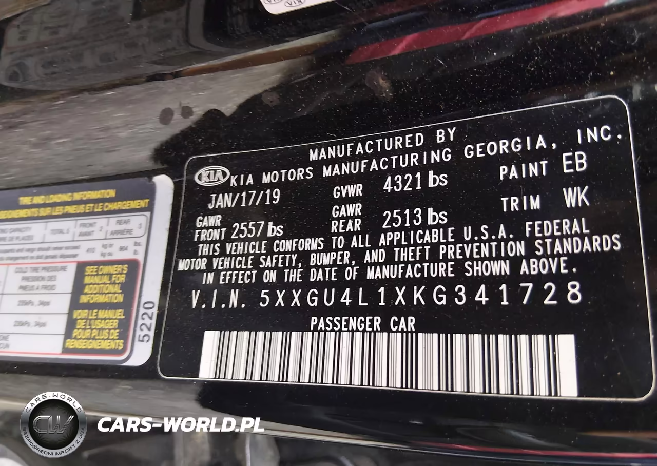 2019 Kia Optima Ex VIN:5XXGU4L1XKG341728 - 9