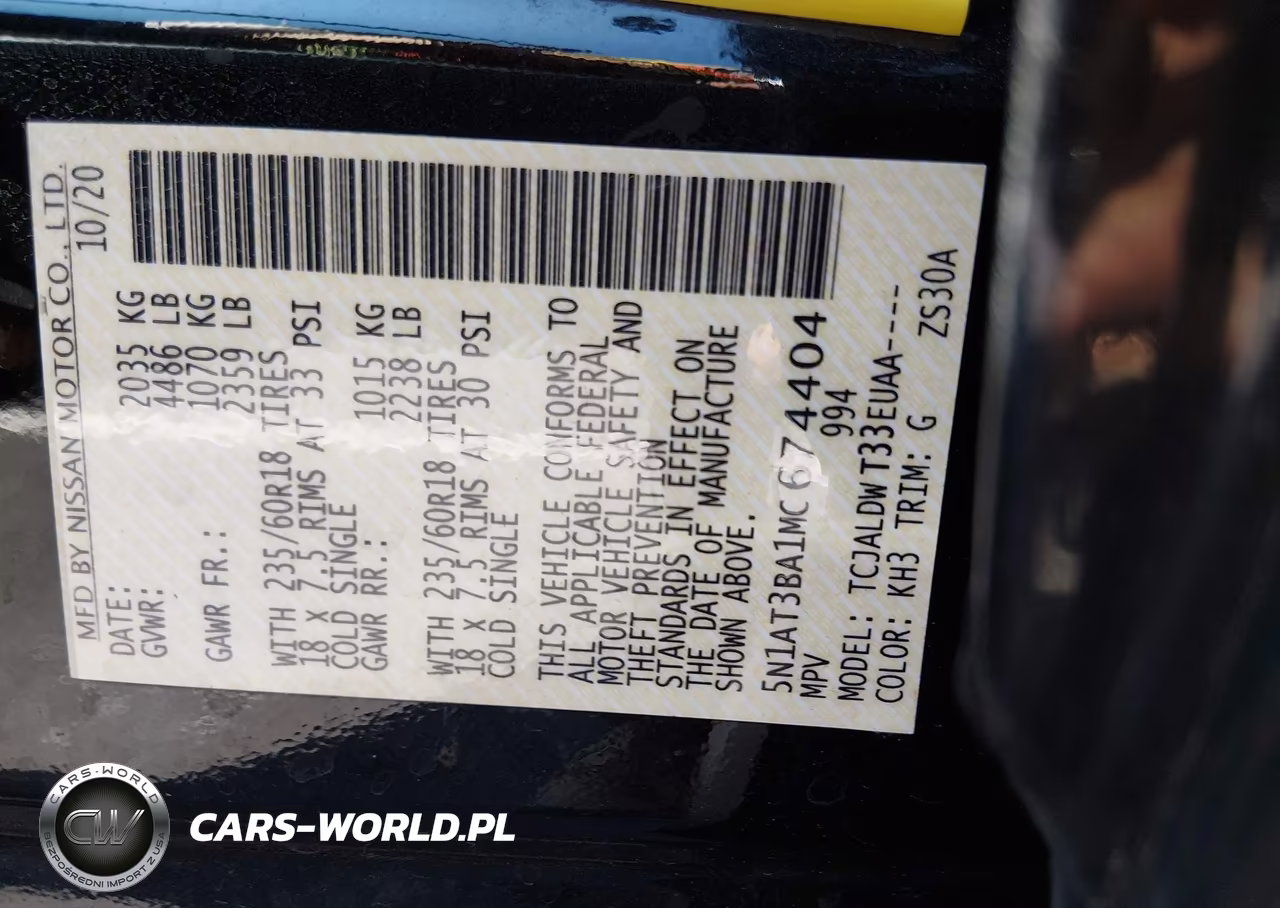2021 Nissan Rogue Sv Fwd VIN:5N1AT3BA1MC674404 - 9
