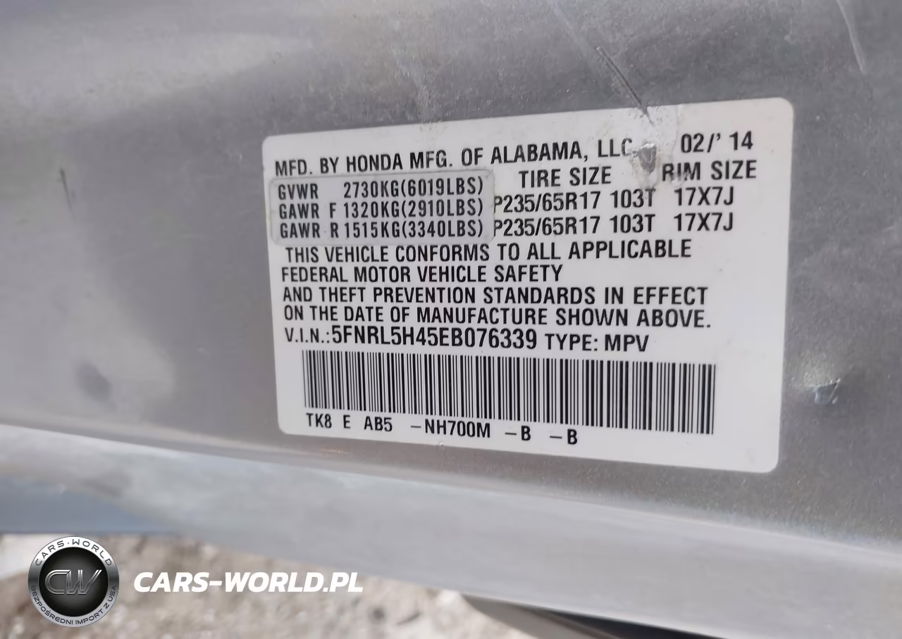 2014 Honda Odyssey Ex VIN:5FNRL5H45EB076339 - 9