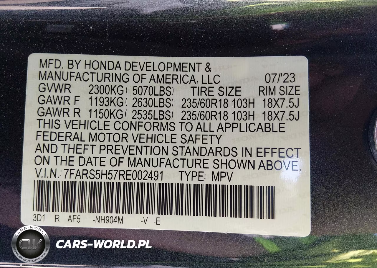 2024 Honda Cr-V Hybrid Sport VIN:7FARS5H57RE002491 - 9