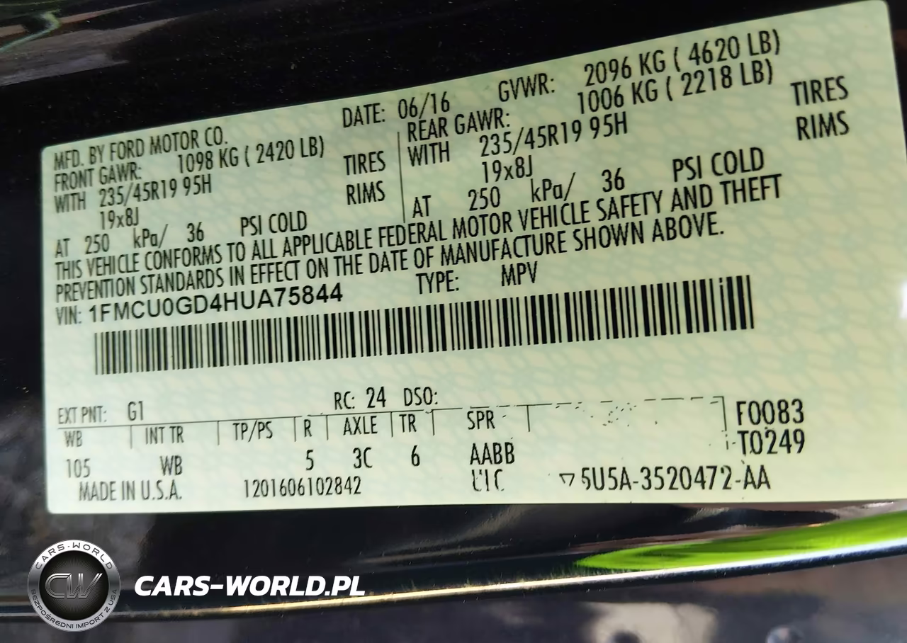 2017 Ford Escape Se VIN:1FMCU0GD4HUA75844 - 9
