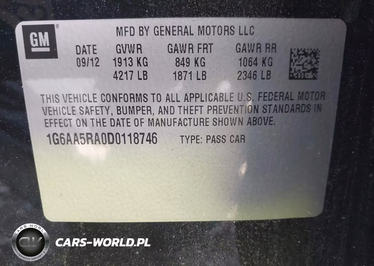 2013 Cadillac Ats Standard VIN:1G6AA5RA0D0118746 - 9