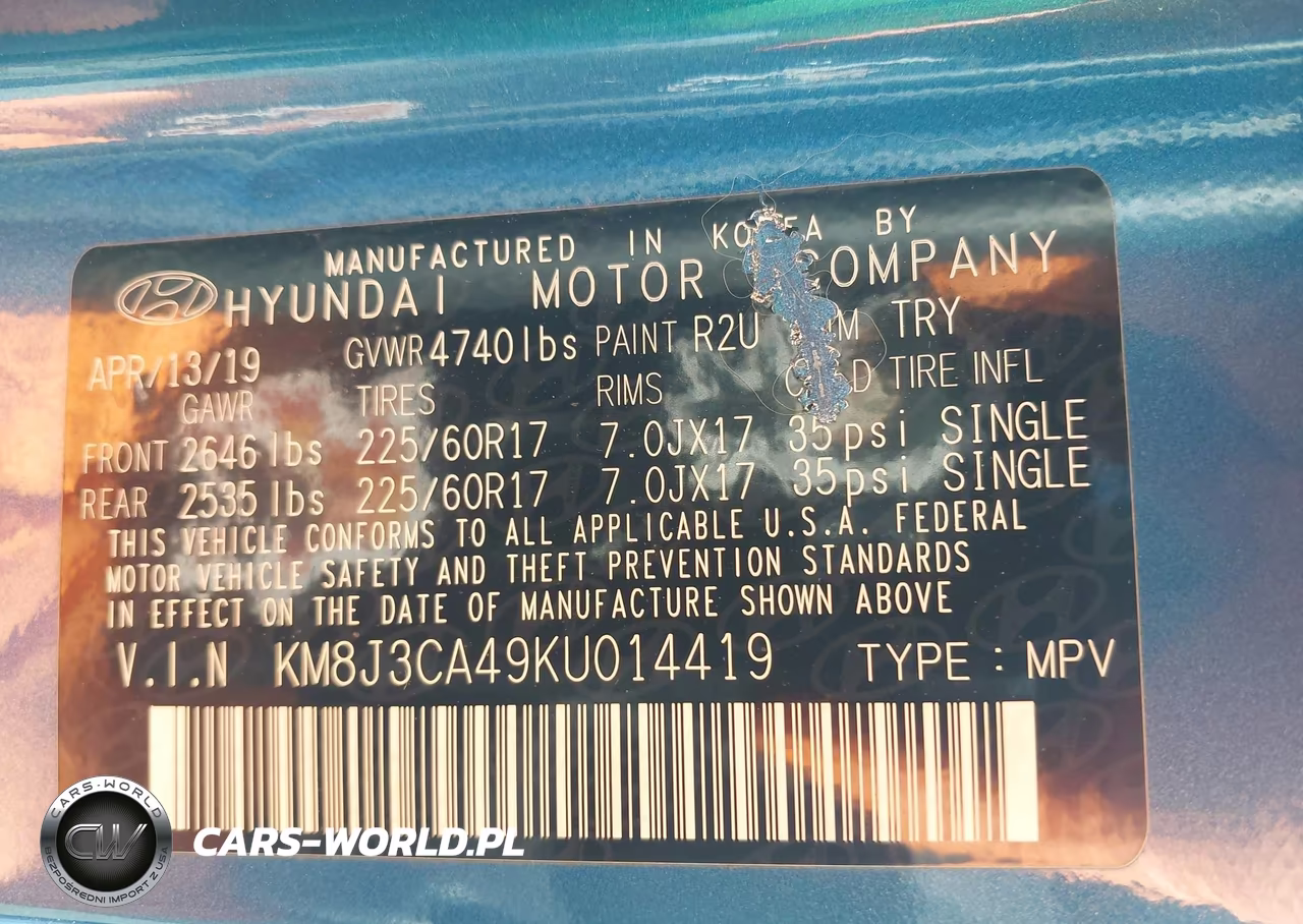 2019 Hyundai Tucson Value VIN:KM8J3CA49KU014419 - 9