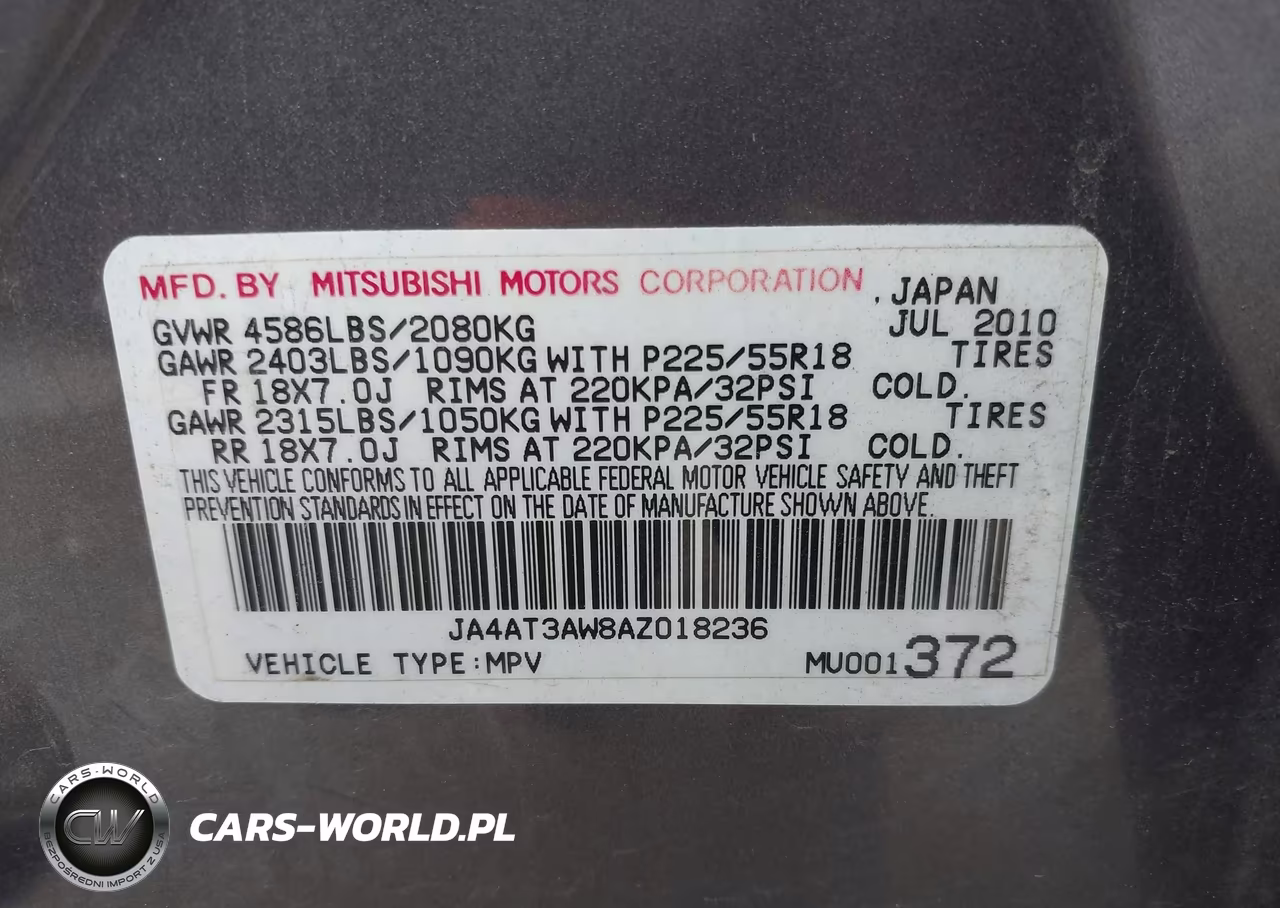 2010 Mitsubishi Outlander Se VIN:JA4AT3AW8AZ018236 - 9