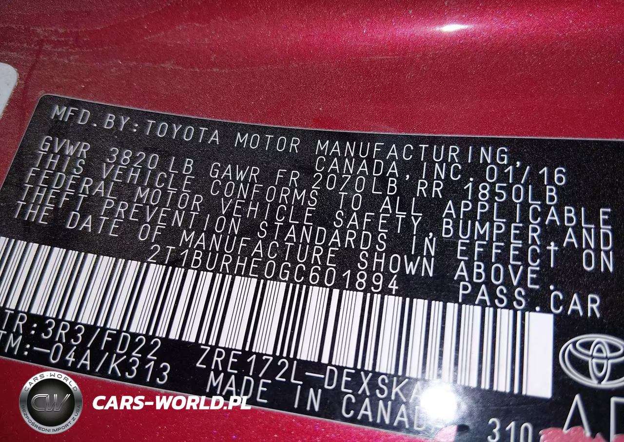 2016 Toyota Corolla S Plus VIN:2T1BURHE0GC601894 - 9