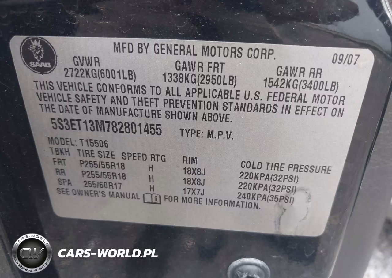 2008 Saab 9-7X 5.3I VIN:5S3ET13M782801455 - 9