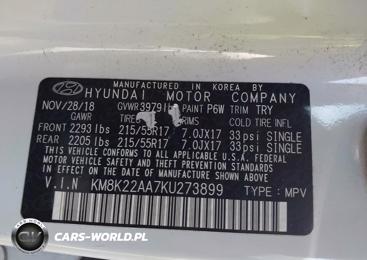 2019 Hyundai Kona Sel VIN:KM8K22AA7KU273899 - 9