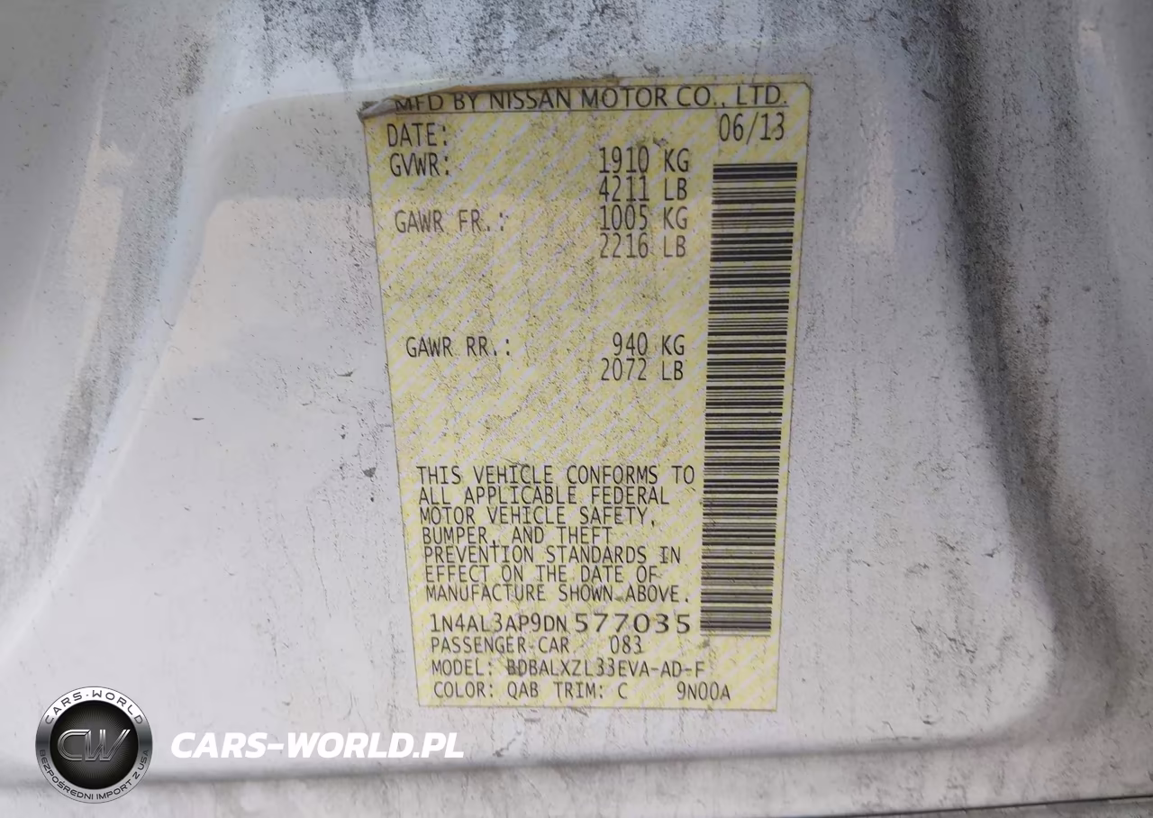 2013 Nissan Altima 2.5 Sl VIN:1N4AL3AP9DN577035 - 9