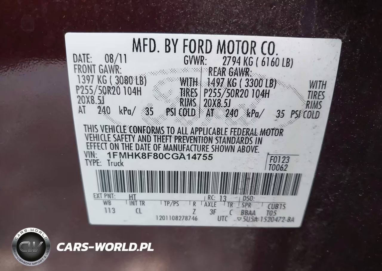 2012 Ford Explorer Limited VIN:1FMHK8F80CGA14755 - 9
