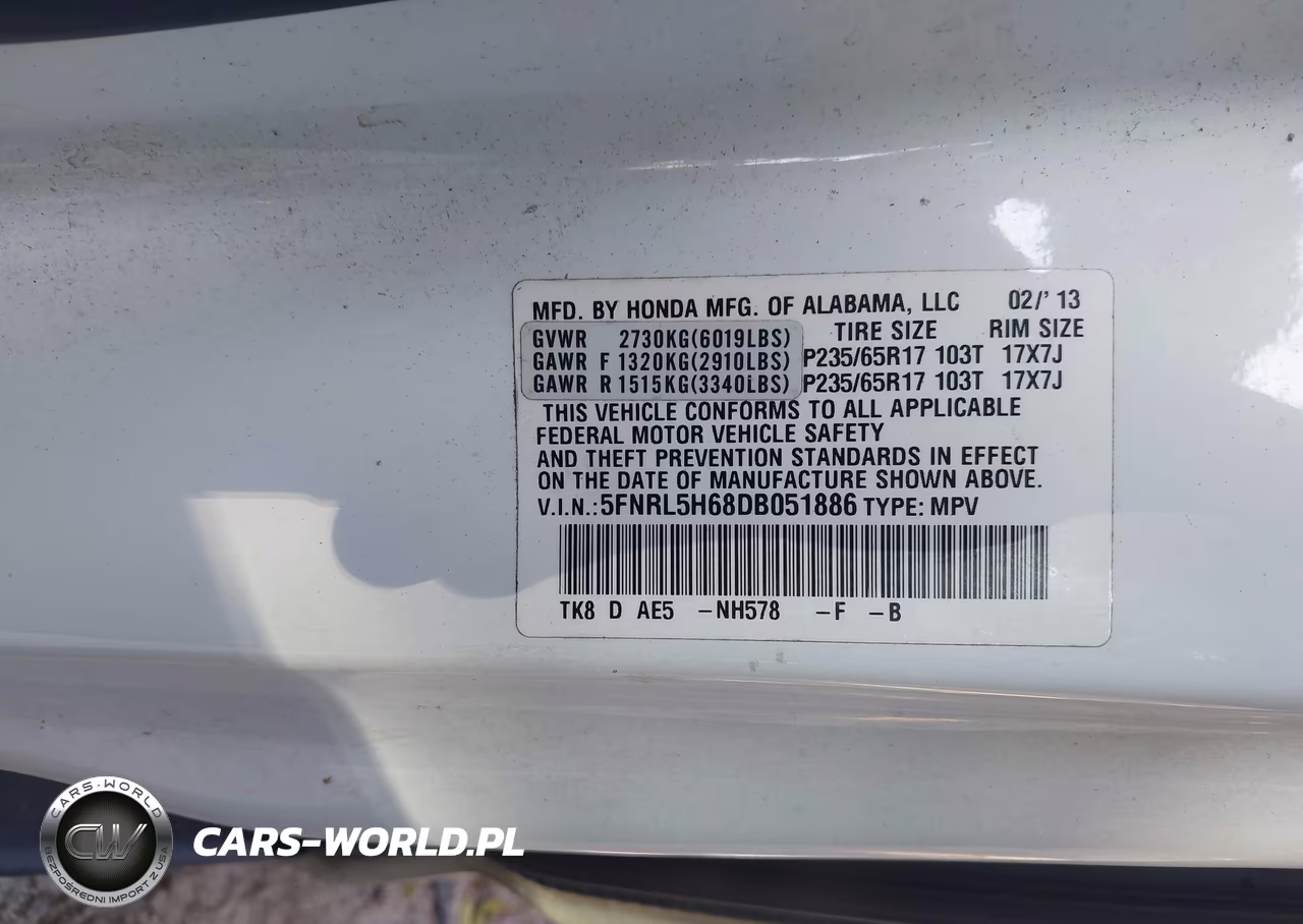2013 Honda Odyssey Ex-L VIN:5FNRL5H68DB051886 - 9