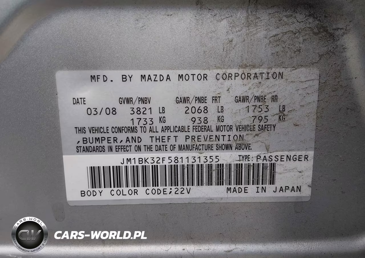 2008 Mazda Mazda3 I Touring Value VIN:JM1BK32F581131355 - 9